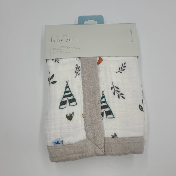 NEW Little Unicorn Forest Friends Muslin Baby Quilt - Picture 1 of 6